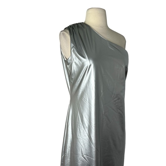 Attem Space Silver Chrome Sunday Maxi Dress Vegan Leather - Picture 4 of 7